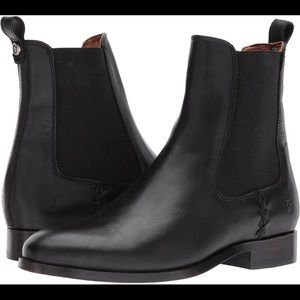 NWT Frye Melissa Black Leather Ankle Chelsea Boot 7 Medium